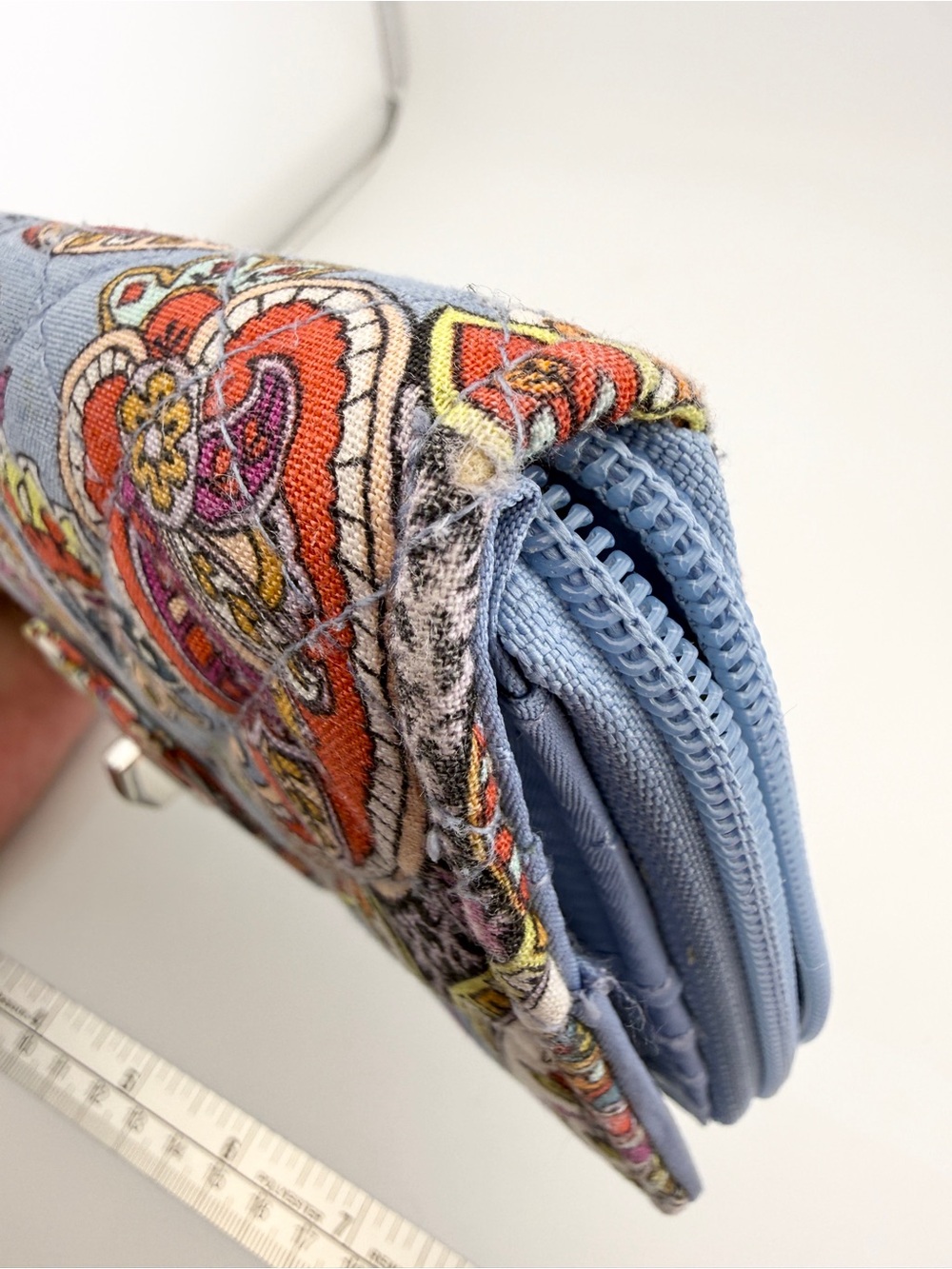 Vera Bradley Light Blue Paisley Zip Wallet - Picture 8 of 13